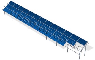 On-ground solar mounting structure 3-row